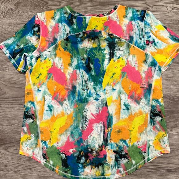Lululemon No Limits High Neck Running and Training T Shirt Top Multicolor Sz 6 - Picture 3 of 7
